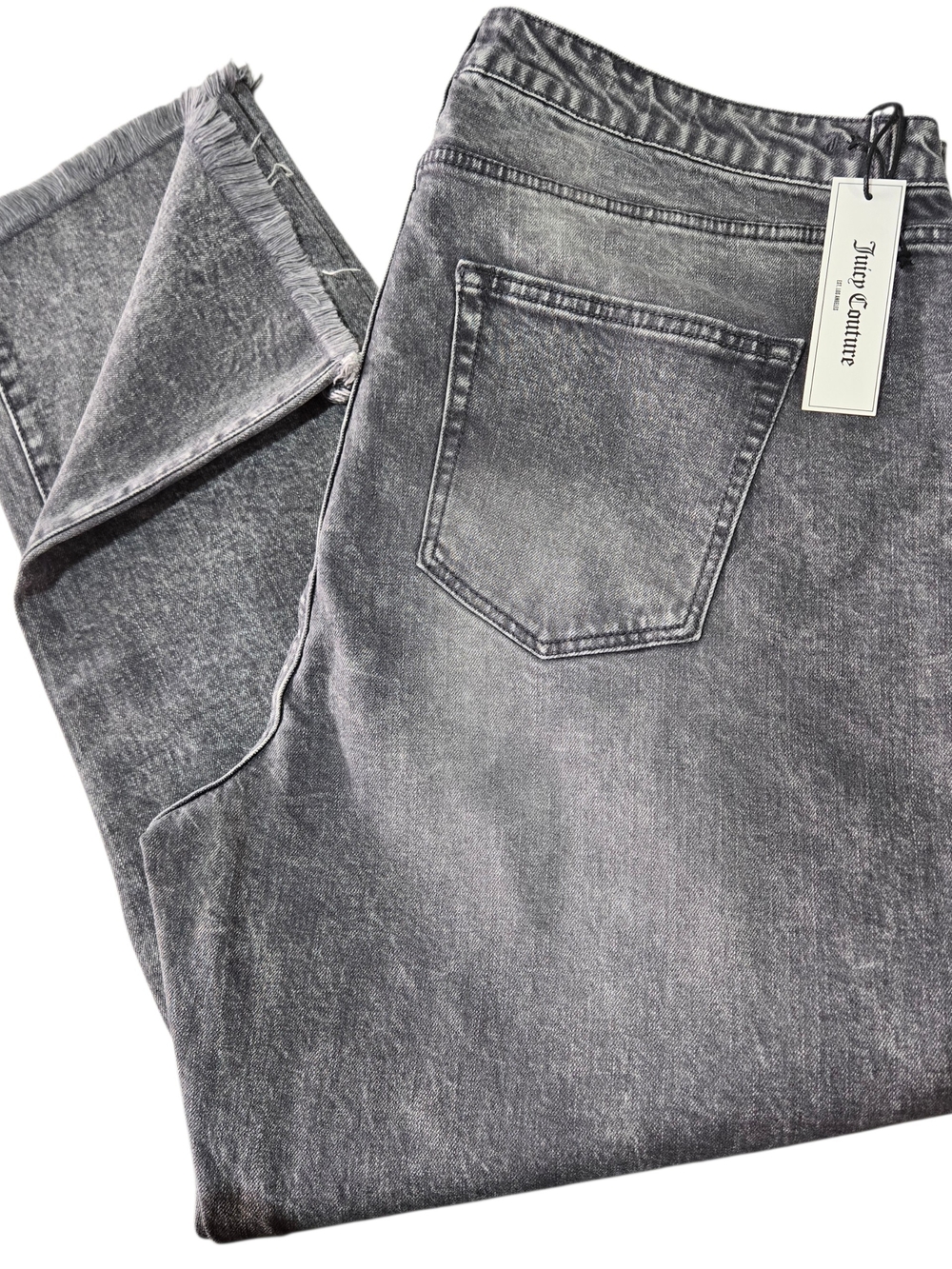 Juicy Couture Venice Gray Marble Wash Women’s Straight Leg Jeans 20W New - Picture 3 of 9